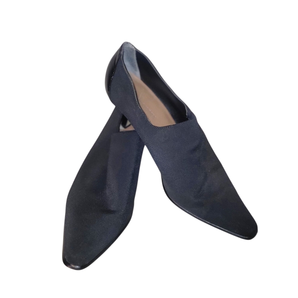 Donald Pliner Couture Lacia Sock Knit/Leather Trim Kitten Heel In Black, Size 10 - Picture 1 of 9